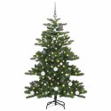 VidaXL Sztuczna choinka z zawiasami Zielony 150 cm PVC i stal
