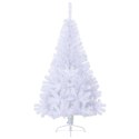 VidaXL Sztuczna choinka ze stojakiem, połówka, biała, 120 cm, PVC