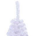 VidaXL Sztuczna choinka ze stojakiem, połówka, biała, 120 cm, PVC