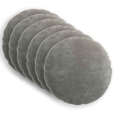 VidaXL Poduszka 6 szt. HEERLEN ciemnoszary Ø 50 cm Tkanina Chenille