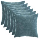 VidaXL Poduszka 6 szt. HEERLEN niebieski 45 x 45 cm Tkanina Chenille