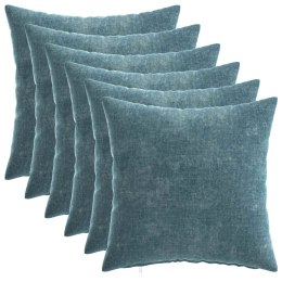 VidaXL Poduszka 6 szt. HEERLEN niebieski 45 x 45 cm Tkanina Chenille