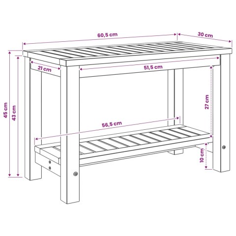 VidaXL Stolik kawowy naturalny 60,5 x 30 x 45 cm Lite Drewno Akacji