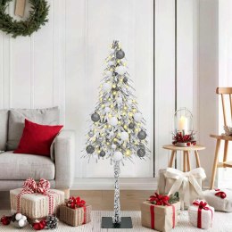 VidaXL Choinka z 150 diodami LED z podstawą Biały 120 cm PE i stal