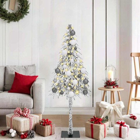 VidaXL Choinka z 150 diodami LED z podstawą Biały 120 cm PE i stal