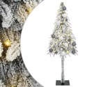 VidaXL Choinka z 150 diodami LED z podstawą Biały 150 cm PE i stal