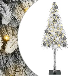 VidaXL Choinka z 150 diodami LED z podstawą Biały 150 cm PE i stal