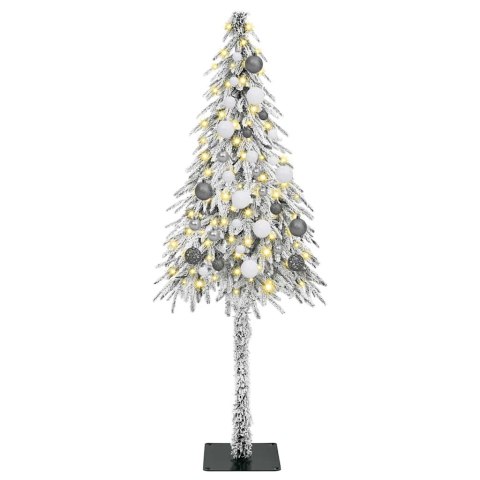 VidaXL Choinka z 150 diodami LED z podstawą Biały 150 cm PE i stal