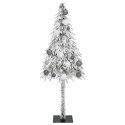 VidaXL Choinka z 150 diodami LED z podstawą Biały 150 cm PE i stal