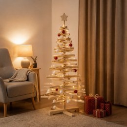 VidaXL Drewniana choinka KOTKA 120 cm Lite drewno sosnowe Naturalny