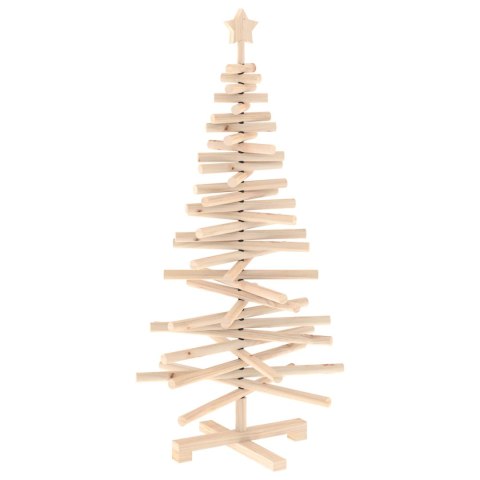 VidaXL Drewniana choinka KOTKA 120 cm Lite drewno sosnowe Naturalny