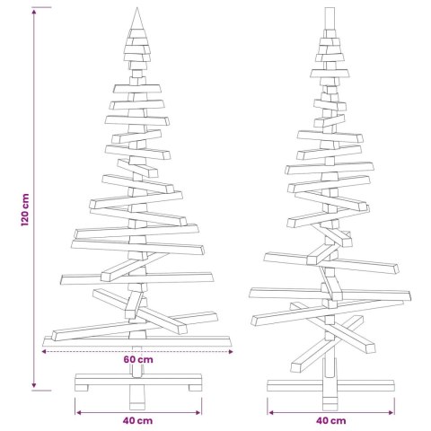VidaXL Drewniana choinka KOTKA 120 cm Lite drewno sosnowe