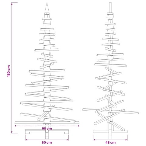 VidaXL Drewniana choinka KOTKA 180 cm Lite drewno sosnowe