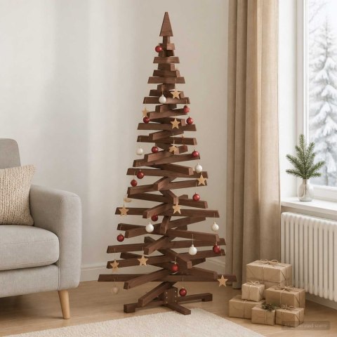VidaXL Drewniana choinka KOTKA 180 cm Lite drewno sosnowe