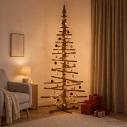 VidaXL Drewniana choinka KOTKA 210 cm Lite drewno sosnowe