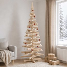 VidaXL Drewniana choinka KOTKA 240 cm Lite drewno sosnowe Naturalny