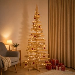 VidaXL Drewniana choinka KOTKA 240 cm Lite drewno sosnowe