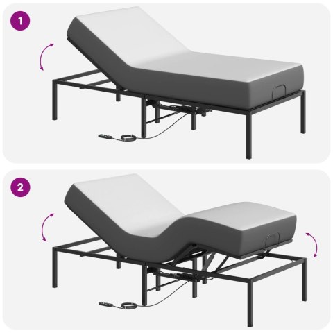 VidaXL Elektro Regulowany Stelaż Łóżka Czarny 200 x 80 x 33,5 cm Stal