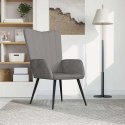 VidaXL Fotel, jasnoszary, obity aksamitem