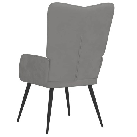 VidaXL Fotel, jasnoszary, obity aksamitem