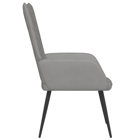 VidaXL Fotel, jasnoszary, obity aksamitem