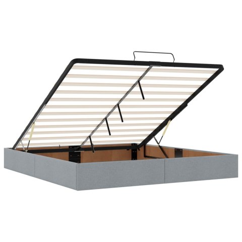 VidaXL Łóżko ottoman z materacem jasnoszary 200 x 200 cm tkanina