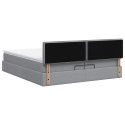 VidaXL Łóżko ottoman z materacem jasnoszary 200 x 200 cm tkanina