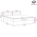 VidaXL Łóżko ottoman z materacem jasnoszary 200 x 200 cm tkanina