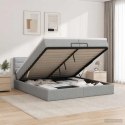 VidaXL Łóżko z pojemnikiem i materacem LED jasnoszary 200 x 200 cm