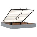 VidaXL Łóżko z pojemnikiem i materacem LED jasnoszary 200 x 200 cm