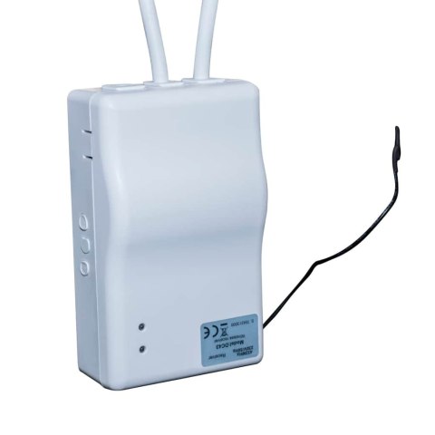 VidaXL Markiza elektryczna 6 x 3 m Niebiesko-biała w paski