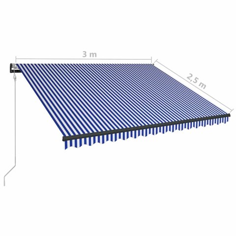 VidaXL Markiza elektryczna z oświetleniem LED i czujnikiem 3 x 2,5 m
