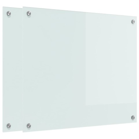 VidaXL Panel kuchenny 2 szt. Biały 70 x 60 cm szkło hartowane