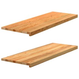 VidaXL Parapety 2 szt., jasnobrązowy, 110x40x2 cm, lite drewno dębowe