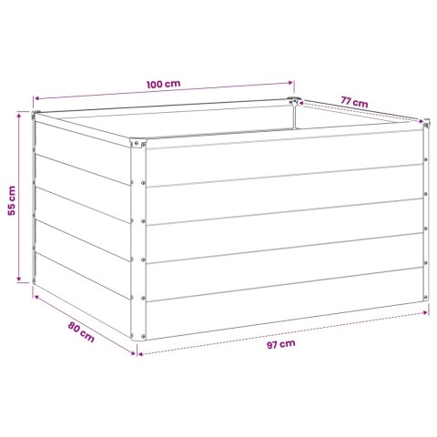 VidaXL Podniesione Łóżko Ogrodowe Naturalne drewno 100 x 80 x 55 cm