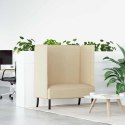 VidaXL Sofa z wysokim oparciem 101cm Kremowy tkanina