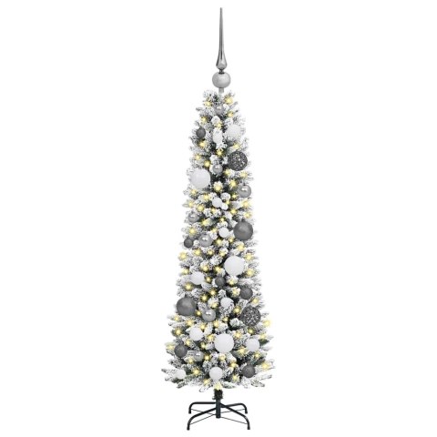 VidaXL Sztuczna choinka Biały 120 cm PVC, Metal i Plastik