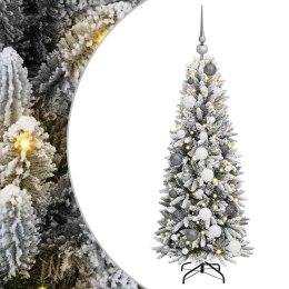 VidaXL Sztuczna choinka Biały 120 cm PVC, plastik, stal i PE