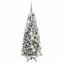VidaXL Sztuczna choinka Biały 120 cm PVC, plastik, stal i PE