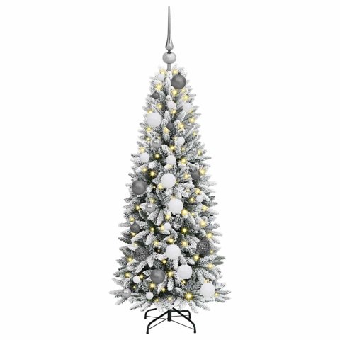 VidaXL Sztuczna choinka Biały 120 cm PVC, plastik, stal i PE