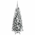 VidaXL Sztuczna choinka Biały 120 cm PVC, plastik, stal i PE