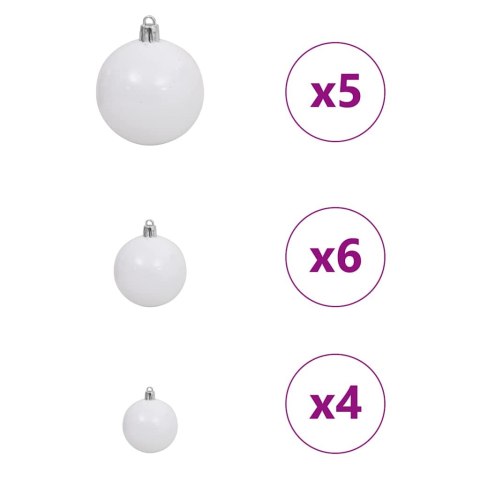 VidaXL Sztuczna choinka Biały 150 cm PVC, Metal i Plastik