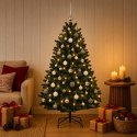 VidaXL Sztuczna choinka ciemnozielona z bombkami 180 cm 300 LED