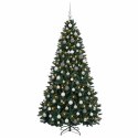 VidaXL Sztuczna choinka ciemnozielona z bombkami 180 cm 300 LED