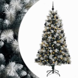 VidaXL Sztuczna choinka na zawiasach z bombkami 180 cm 300 LED