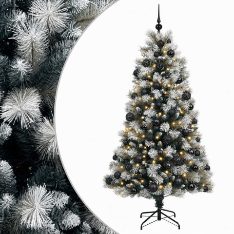 VidaXL Sztuczna choinka na zawiasach z bombkami 180 cm 300 LED