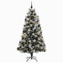 VidaXL Sztuczna choinka na zawiasach z bombkami 180 cm 300 LED