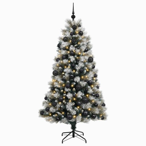 VidaXL Sztuczna choinka na zawiasach z bombkami 180 cm 300 LED