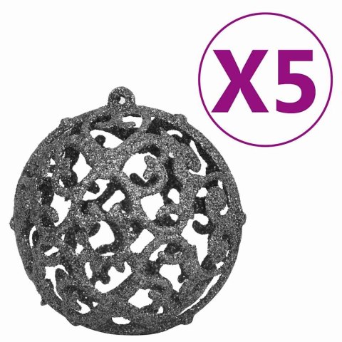 VidaXL Sztuczna choinka z lampkami i bombkami, biała, 120 cm, PVC