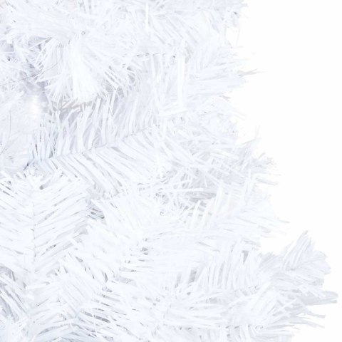 VidaXL Sztuczna choinka z lampkami i bombkami, biała, 120 cm, PVC